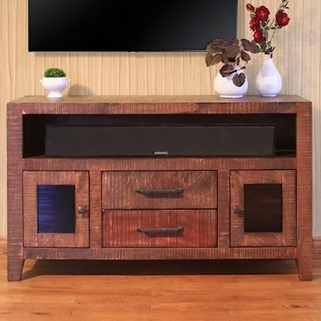 Casual 62" TV Stand with Sound Bar Opening